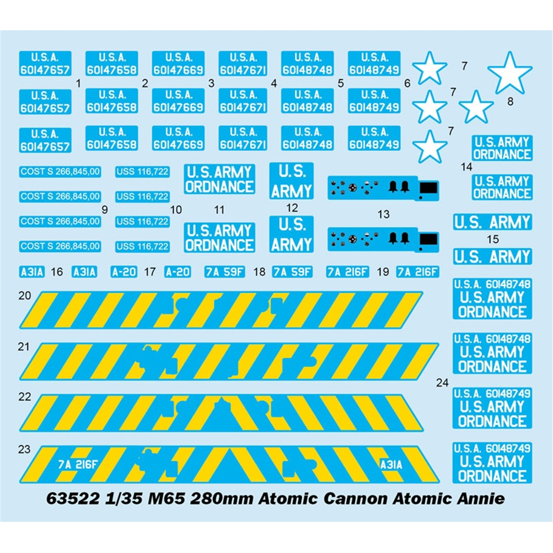 I Love Kit 63522 1/35 Ölçek, M65 280 mm Atomik Top (Atomic Annie), Plastik Model Kiti