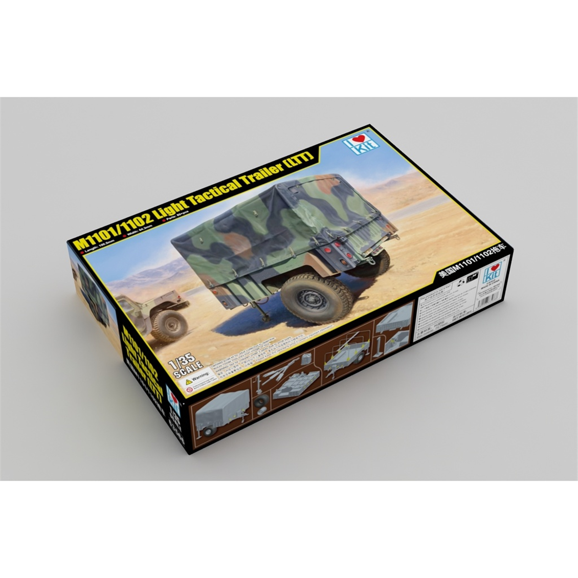 I Love Kit 63566 1/35 Ölçek, M1101/1102 Hafif Taktik Römorku (LTT), Plastik Model Kiti