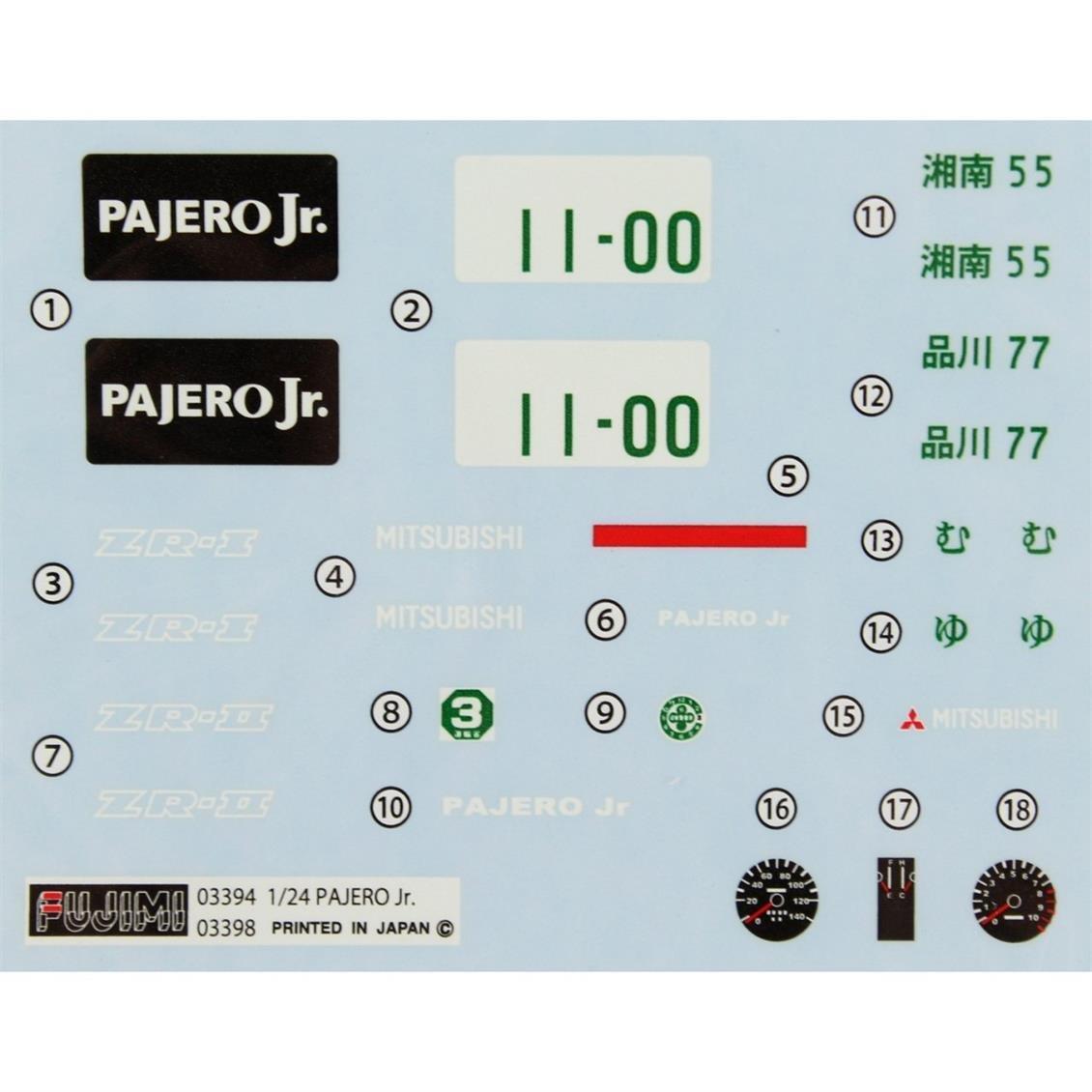 ID-116 1/24 MİTSUBİSHİ PAJERO JR ZR-II W/WİNDOW FR