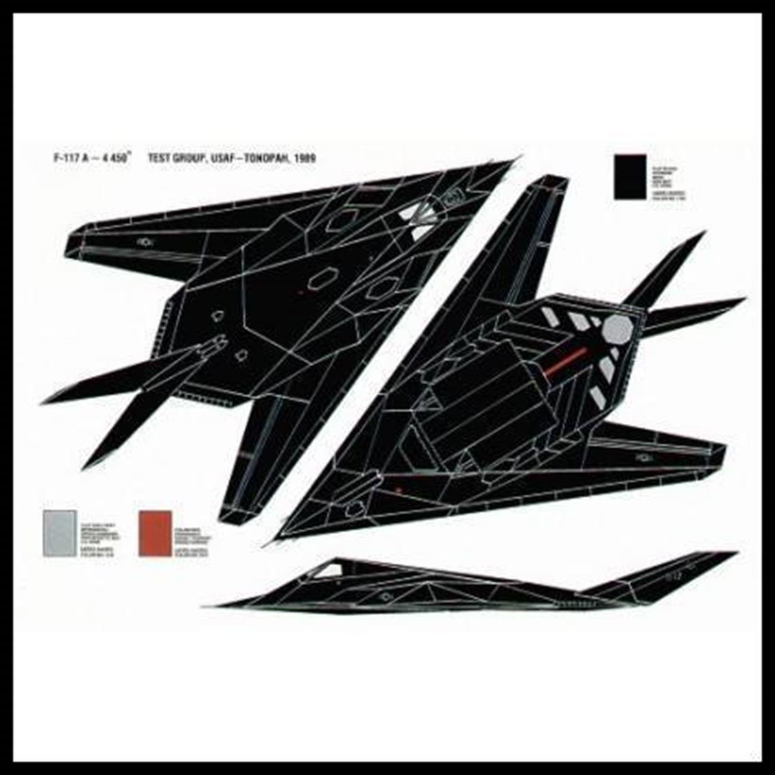 Italeri 0189S 1/72 F-117A Nighthawk Savaş Uçağı Demonte Plastik Maketi