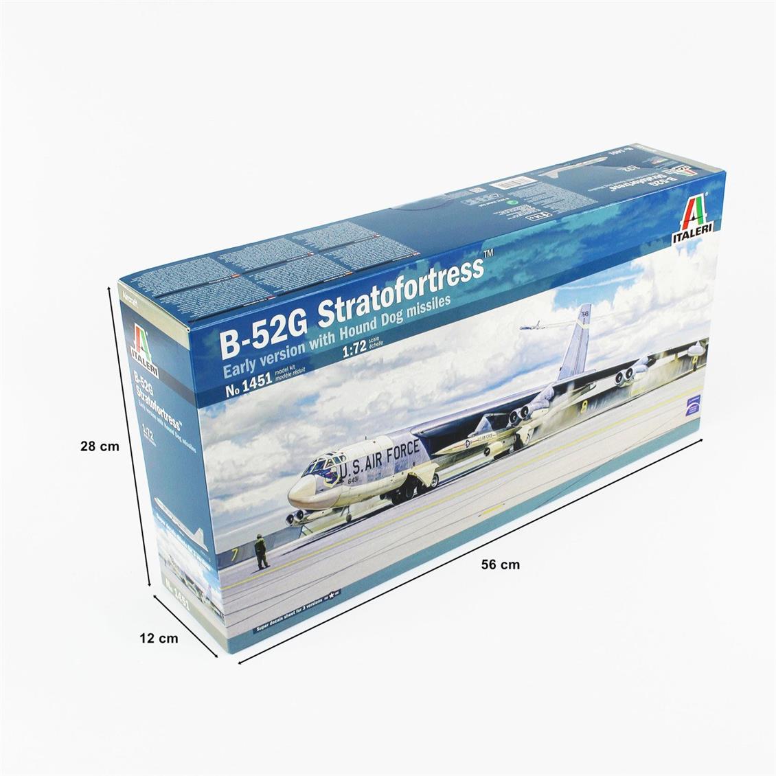 Italeri 1451S 1/72 B-52G (early with Hound Dog) Askeri Nakliye Uçağı Demonte Plastik Maketi
