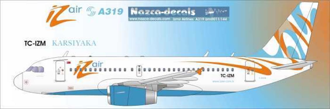 IZM001 1/144 IZMİR AİRLİNES DECAL-A319 STANDARD SC