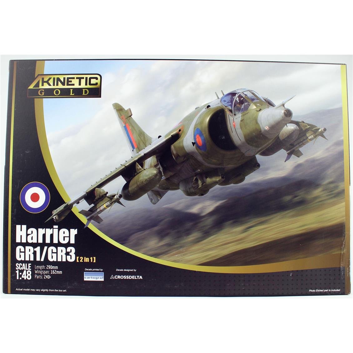 Kinetic K48060 1/48 Royal Navy Sea Harrier FRS.1 Savaş Uçağı, Plastik Model Kiti