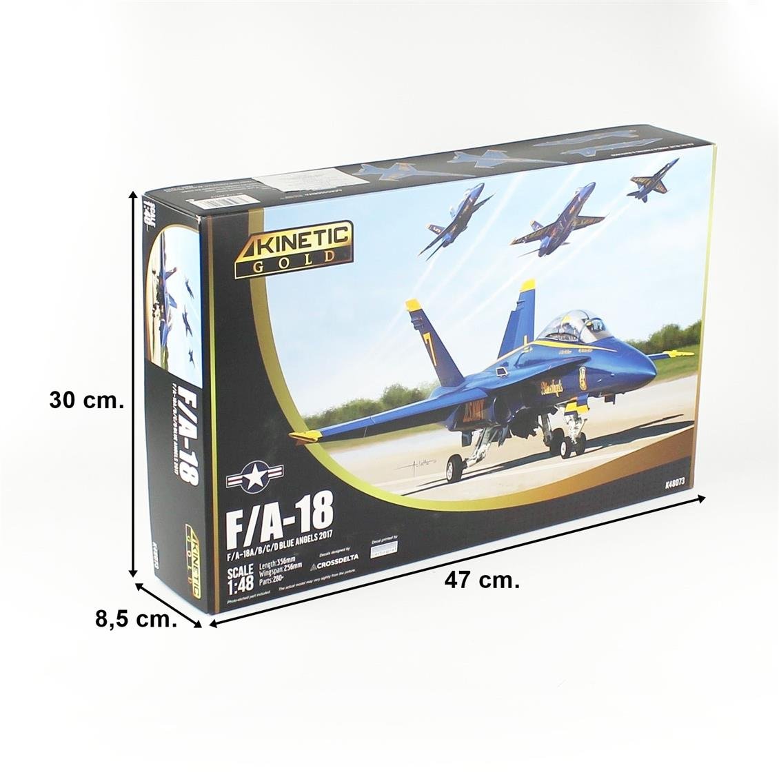Kinetic K48073 1/48 F/A-18A/B/C/D Blue Angels 2017 Savaş Uçağı, Plastik Model Kiti