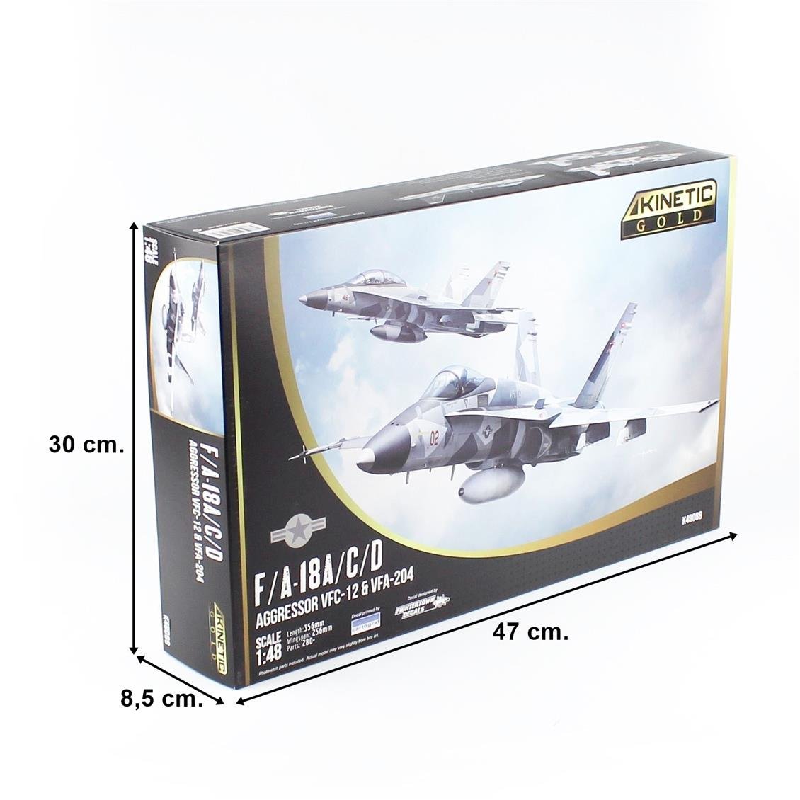 Kinetic K48088 1/48 F/A-18A/C/D (Aggressor VFC-12 & VFA-204) Savaş Uçağı, Plastik Model Kiti