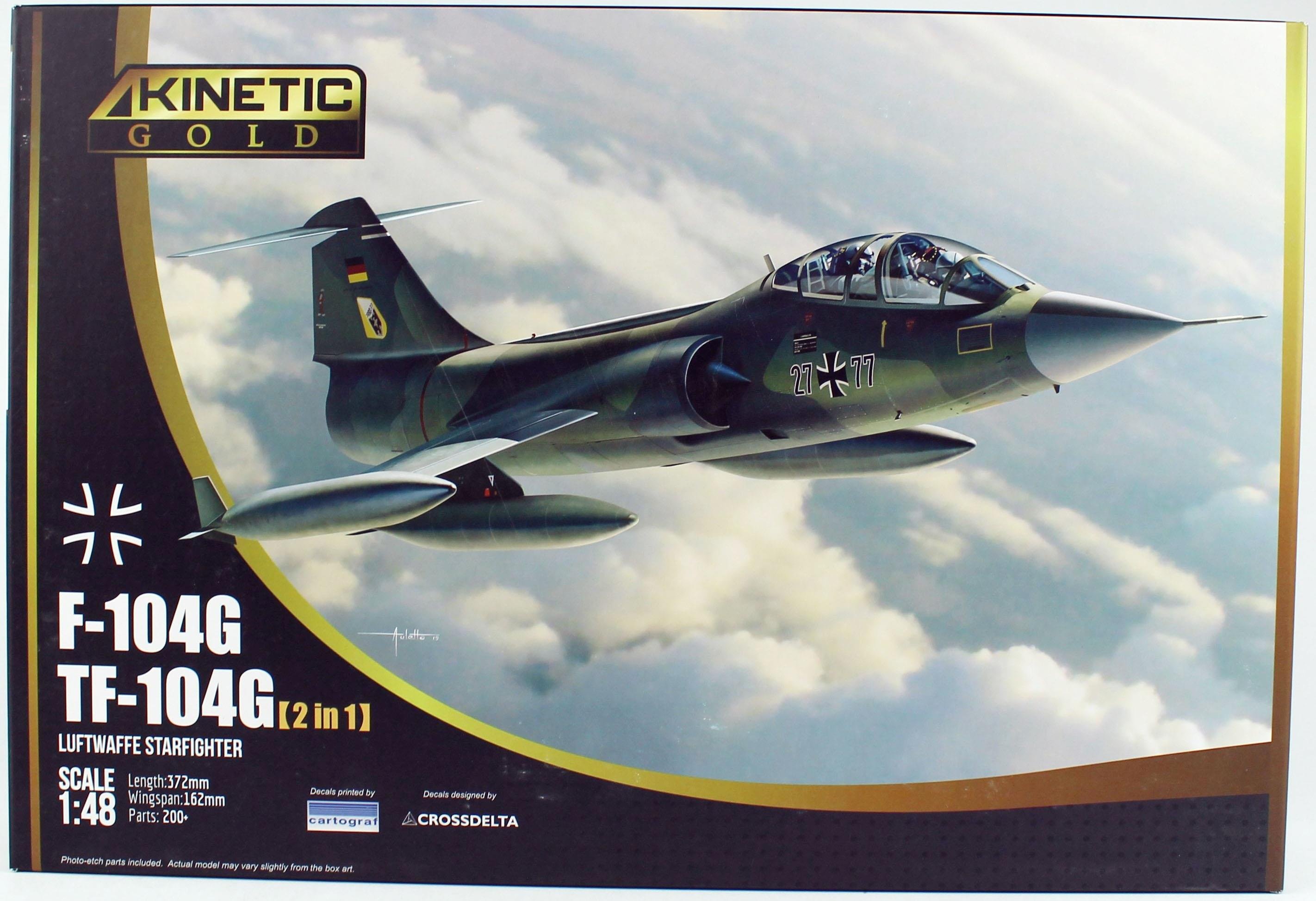 Kinetic K48089 1/48 Lockheed TF-104G Starfighter (Luftwaffe Trainer) Savaş Uçağı, Plastik Model Kiti