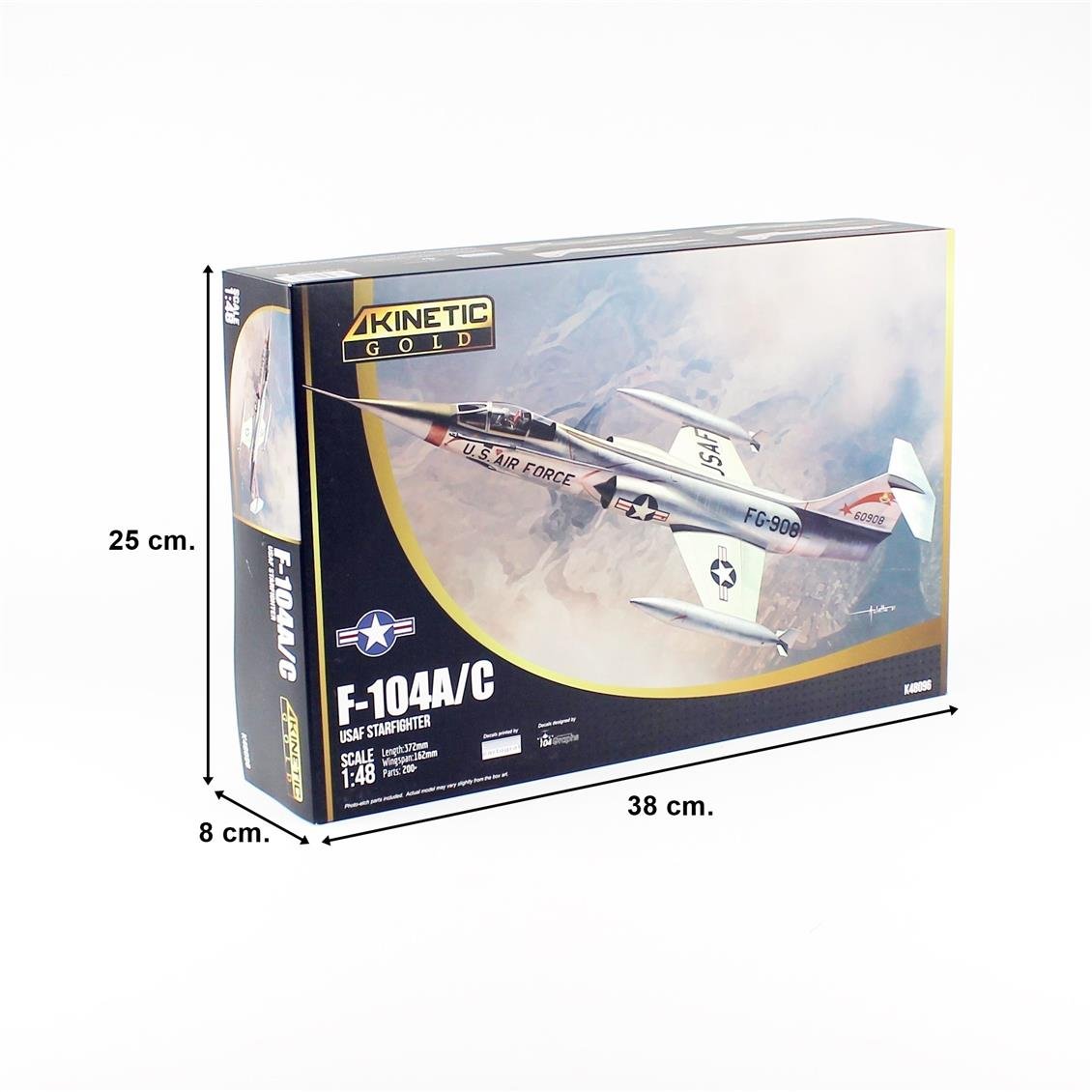 Kinetic K48096 1/48 F-104A/C (USAF Startfighter) Savaş Uçağı, Plastik Model Kiti
