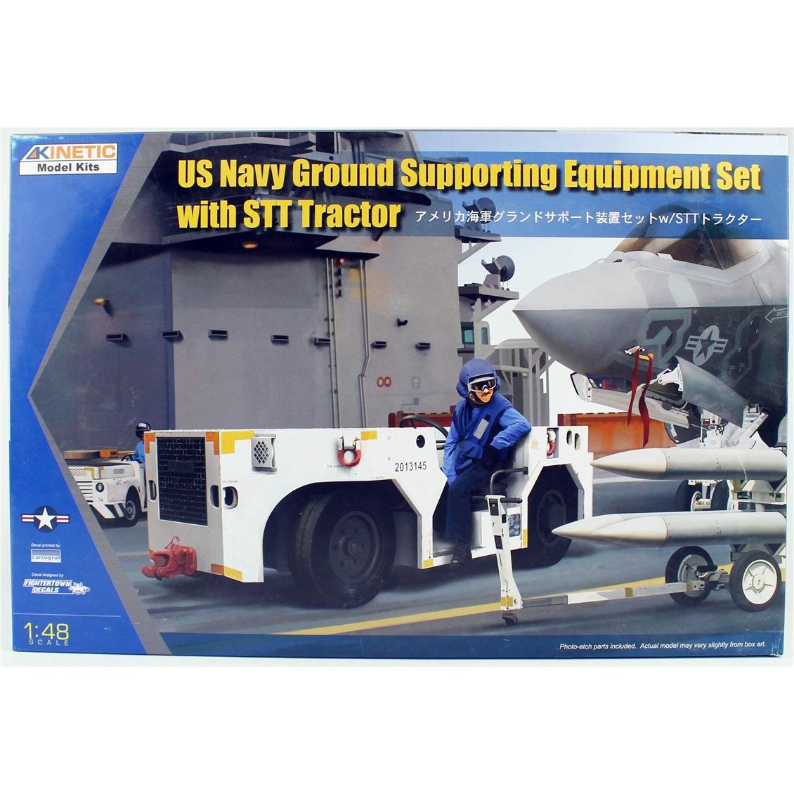 Kinetic K48115 1/48 ABD Donanması STT Çekicili Yer Destek Ekipmanı Seti, Plastik Model Kiti