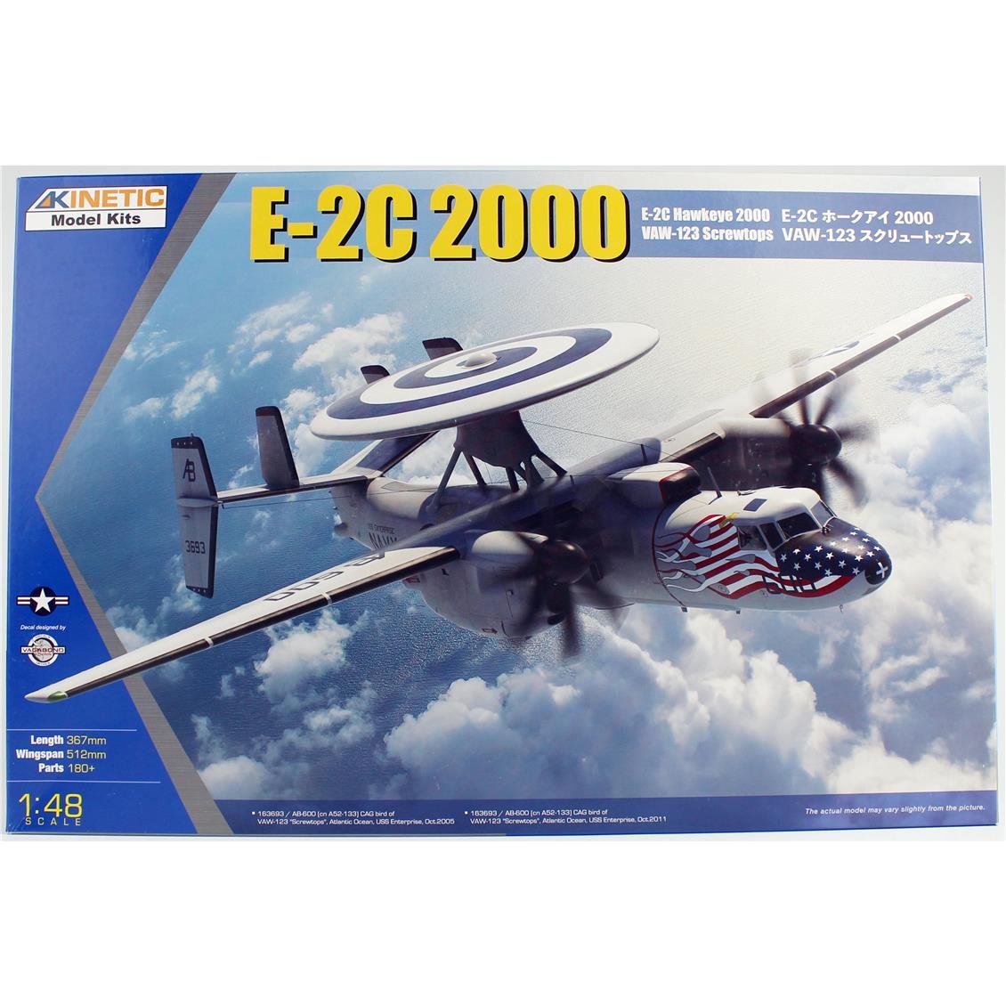 Kinetic K48135 1/48 E-2C Hawkeye 2000 Savaş Uçağı, Plastik Model Kiti