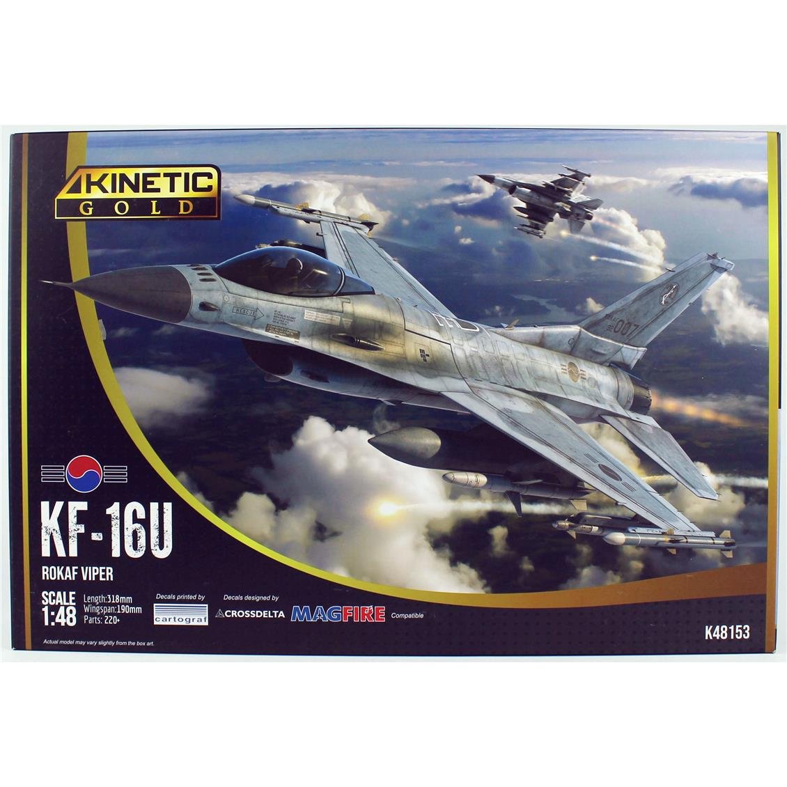 Kinetic K48153 1/48 KF-16U (ROKAF Viper) Savaş Uçağı, Plastik Model Kiti