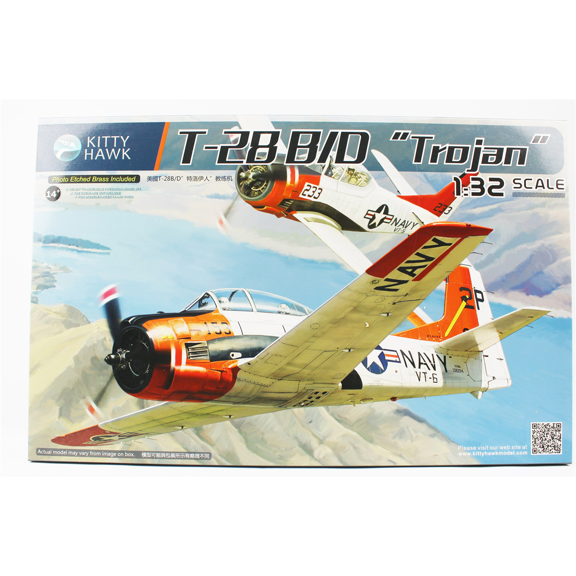 Kitty Hawk 32014 1/32 Ölçek, T-28B/D Trojan, Savaş Uçağı  Plastik Model kiti