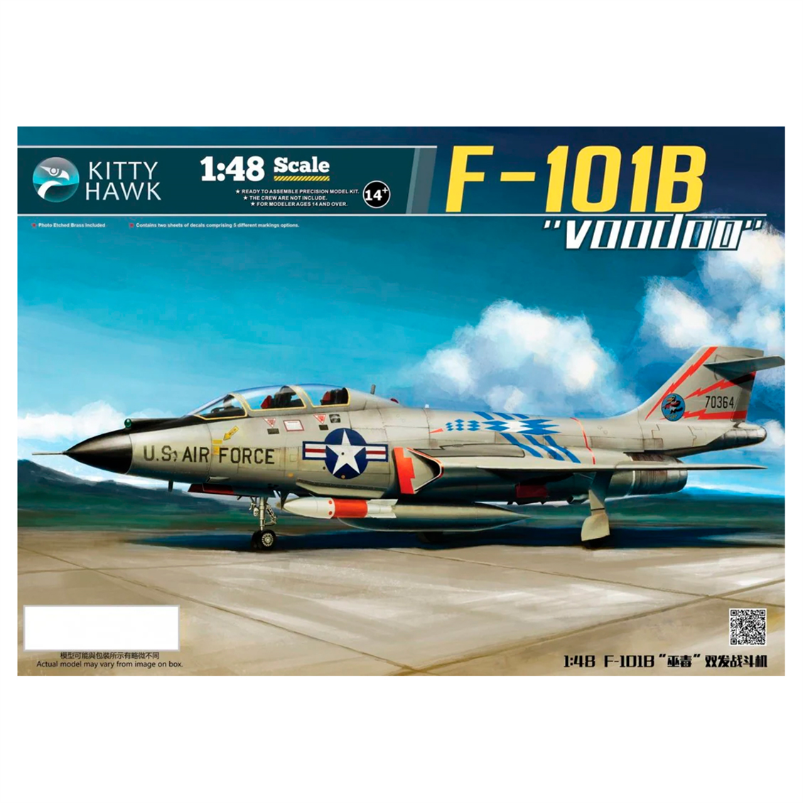 Kitty Hawk 80114 1/48 Ölçek, F-101B (Voodoo), Savaş Uçağı  Plastik Model kiti