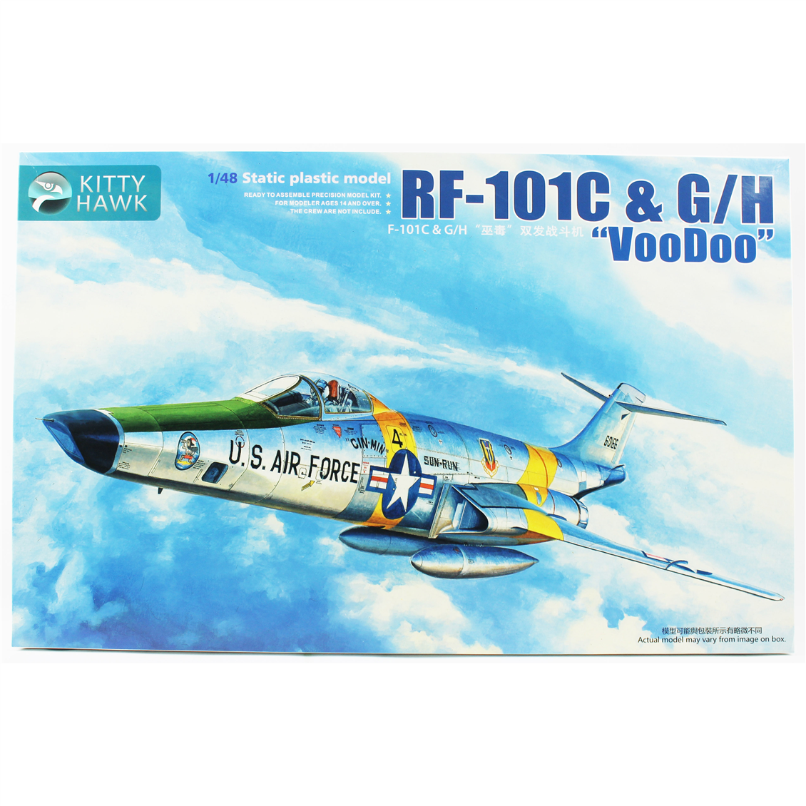 Kitty Hawk 80116 1/48 Ölçek, RF-101C & G/H (VooDoo), Savaş Uçağı  Plastik Model kiti