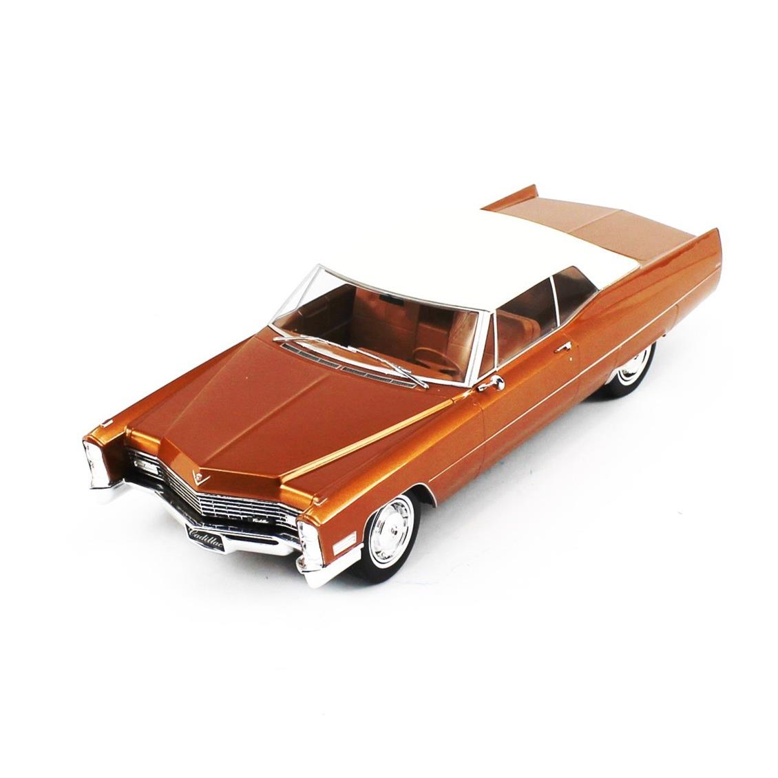 KKscale 180317 1/18 1967 Cadillac Deville Softtop, Metalik AltınKahve, Sergilemeye Hazır Metal Araba Modeli