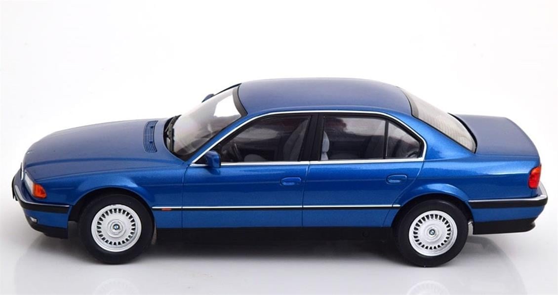 KKscale 180362 1/18 1994 Bmw 740i E38 1 Seri, Metalik Mavi, Sergilemeye Hazır Metal Araba Modeli