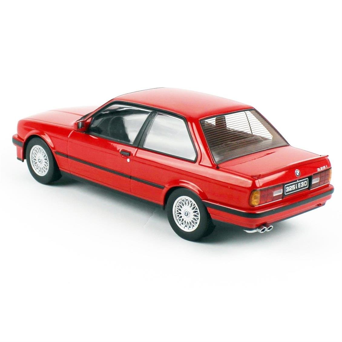 KKscale 180742 1/18 Ölçek 1987 Bmw 325i E30M-Package, Kırmızı, Sergilemeye Hazır Metal Araba Modeli
