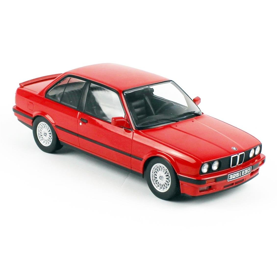 KKscale 180742 1/18 Ölçek 1987 Bmw 325i E30M-Package, Kırmızı, Sergilemeye Hazır Metal Araba Modeli