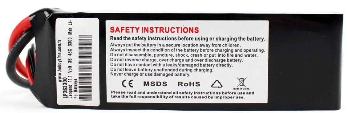 Leopard 11.1 Volt 3S 45C 3300 Mah Li-Po Batarya