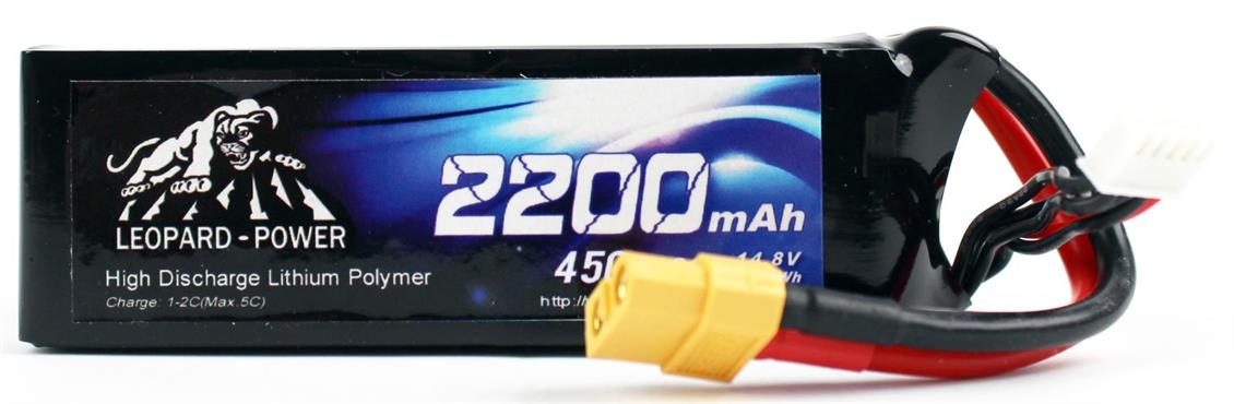 Leopard 14.8 Volt 4S 45C 2200 Mah Li-Po Batarya