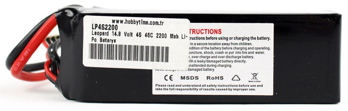 Leopard 14.8 Volt 4S 45C 2200 Mah Li-Po Batarya