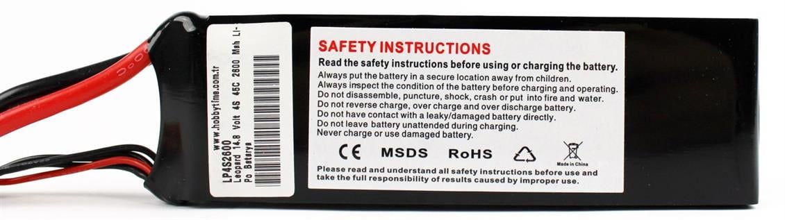 Leopard 14.8 Volt 4S 45C 2600 Mah Li-Po Batarya