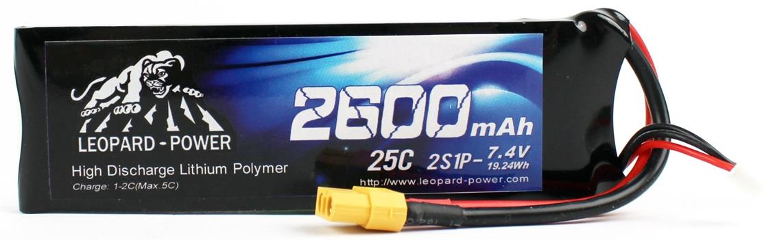 Leopard 7.4 Volt 2S 25C 2600 Mah Li-Po Batarya