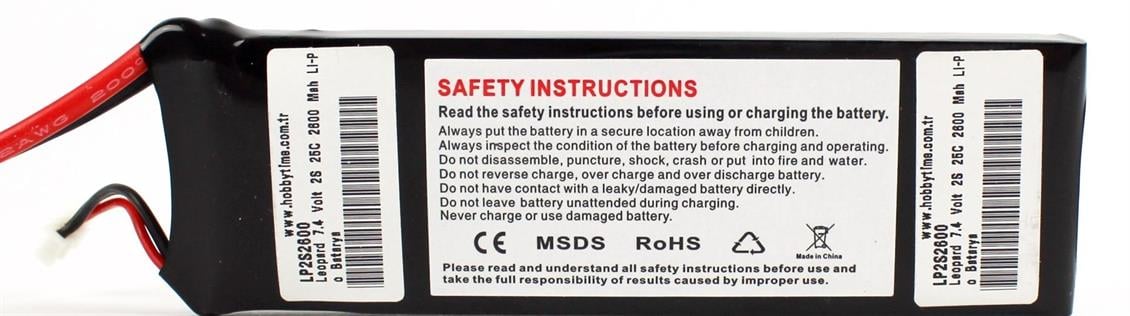 Leopard 7.4 Volt 2S 25C 2600 Mah Li-Po Batarya