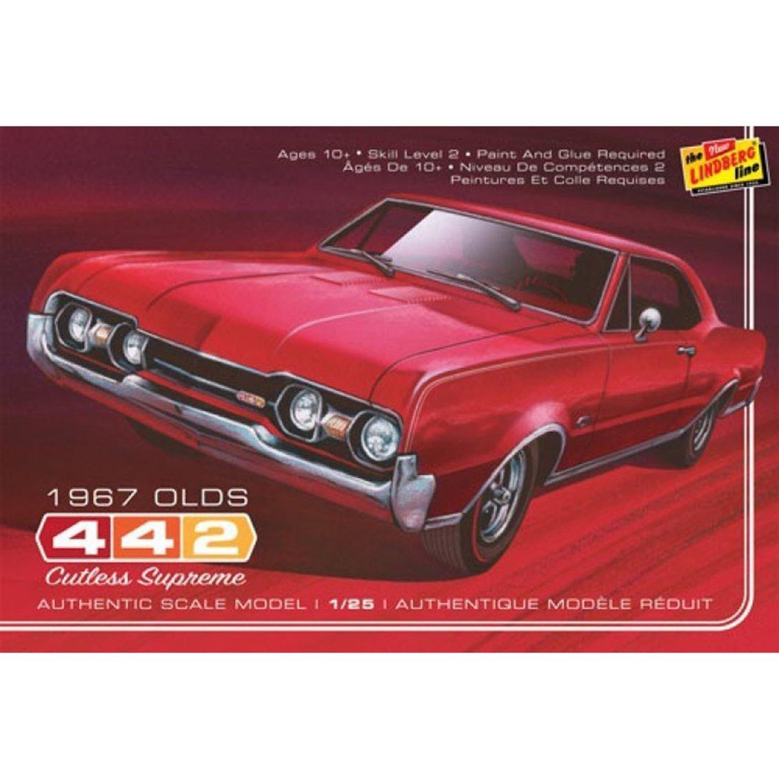 Lindberg 127 1/25 1967 Oldsmobile 442 Araba Demonte Plastik Maketi