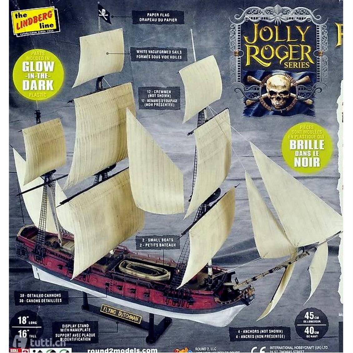 Lindberg 218 1/130 Jolly Roger Serisi Uçan Hollandalı Hayalet Korsan Gemisi Demonte Plastik Maketi