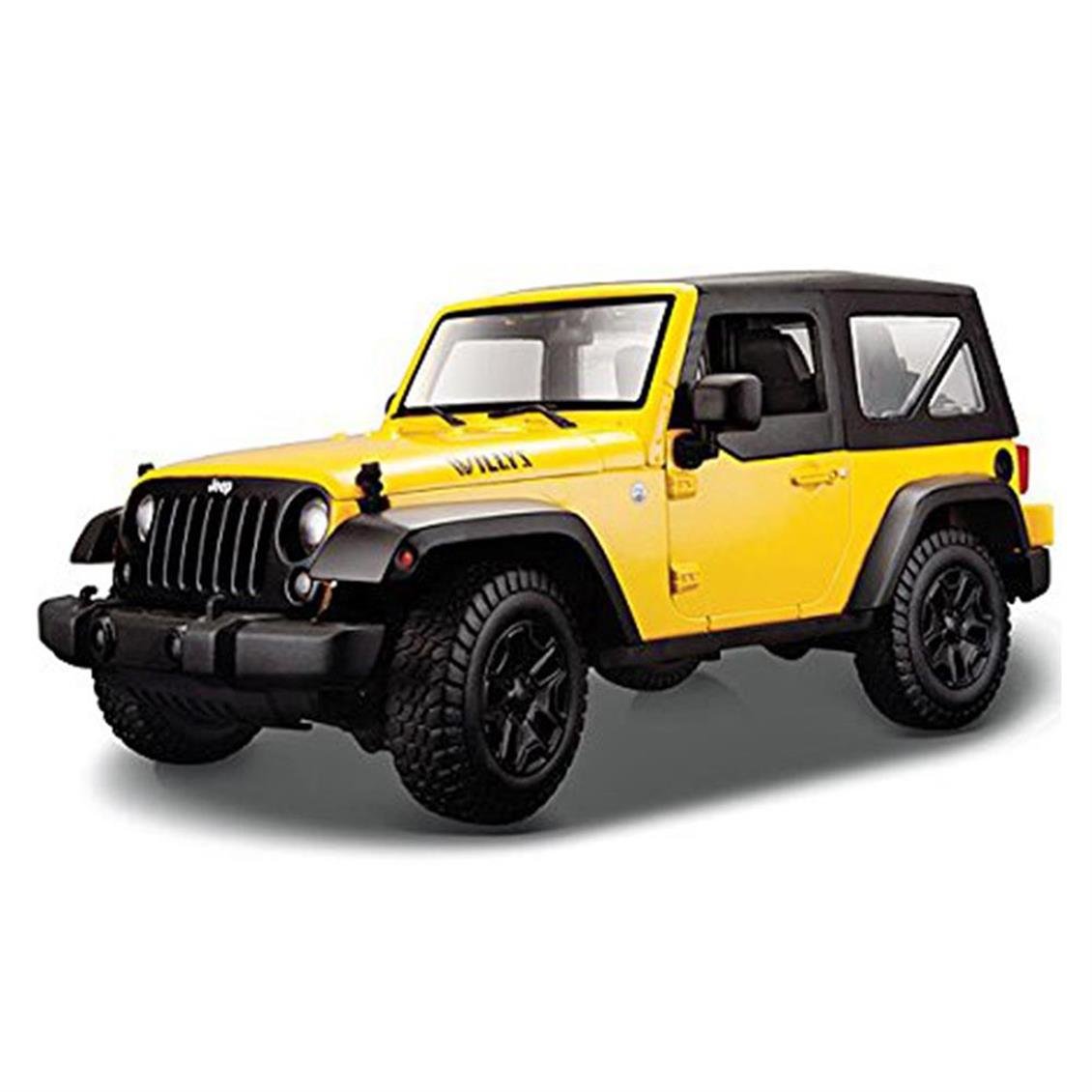 Maisto 31676 1/18 Ölçek, 2014 Jeep Wrangler, Sarı, Sergilemeye Hazır Metal Cip Modeli