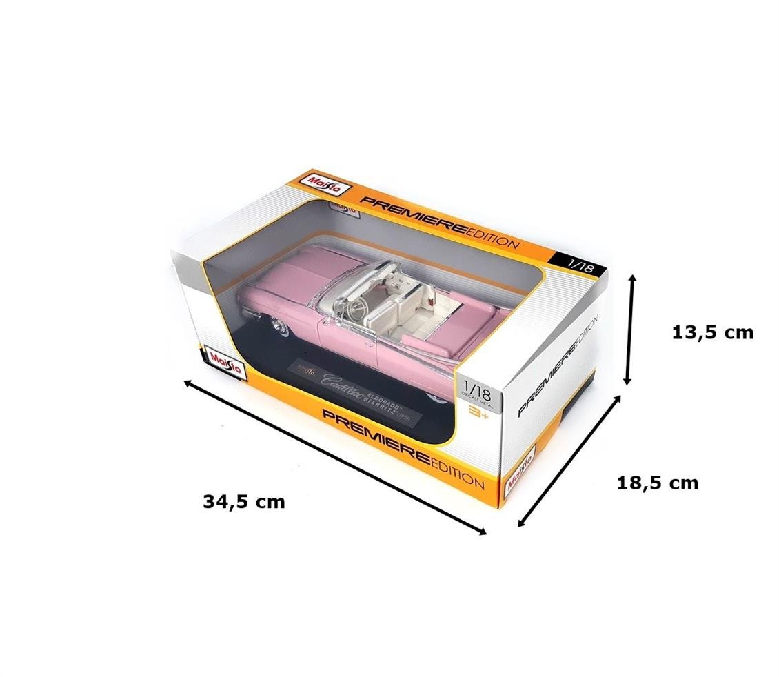 Maisto 36813 1/18 1959 Cadillac Eldorado Biarritz, Pembe, Sergilemeye Hazır Metal Araba Modeli
