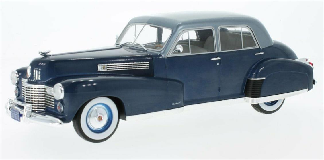 MCG 18072 1/18 1941 Cadillac Fleetwood, Seri 60 Special Sedan, Metalik Mavi, Sergilemeye Hazır Metal Araba Modeli