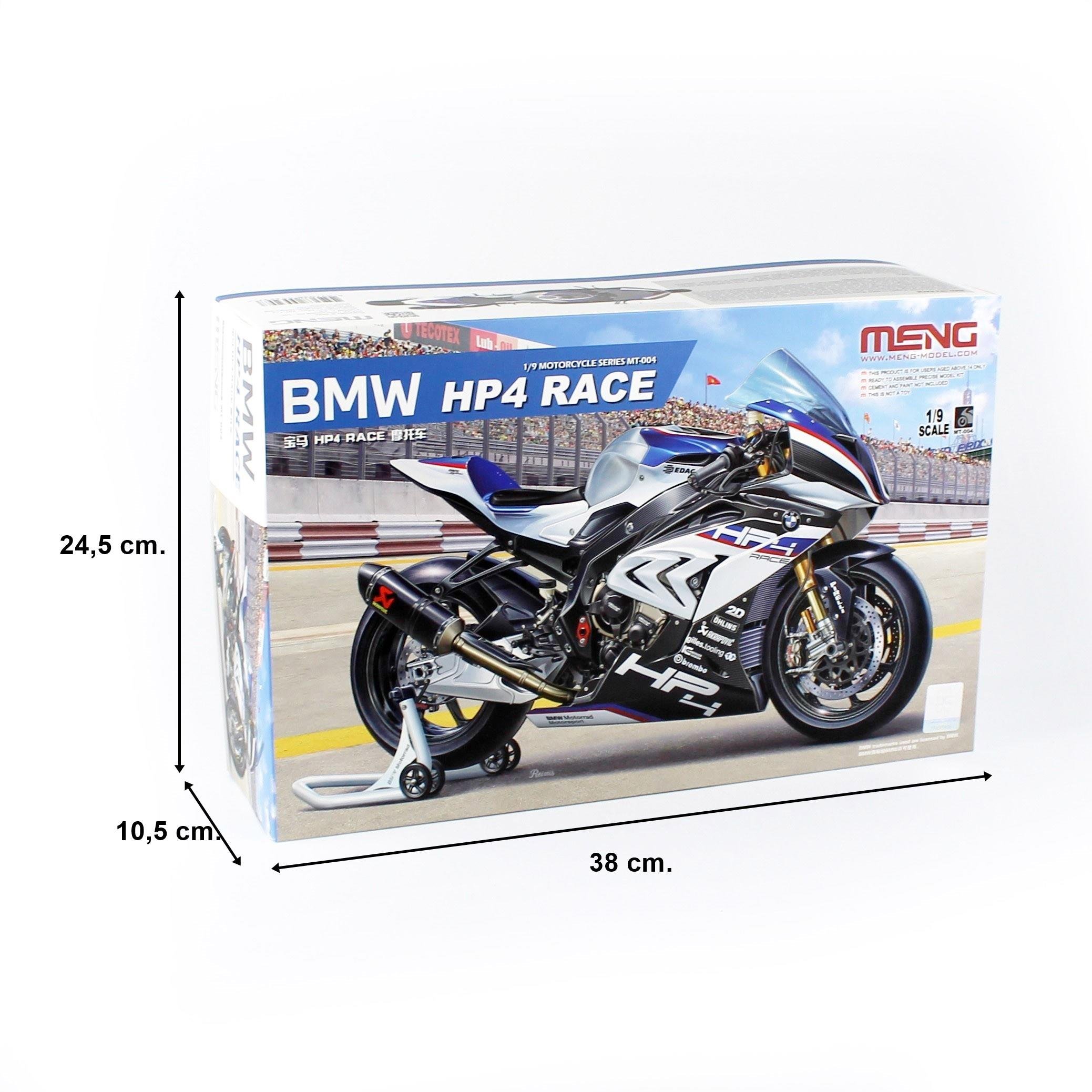 Meng MT-004 1/9 Ölçek BMW HP4 Yarış Motorsikleti, Plastik Model Kiti