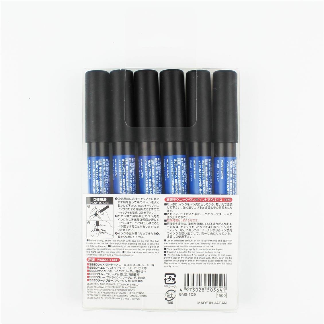 Mr.Hobby AMS-109 Gundam Marker Seed Basic Set, 6 Adet
