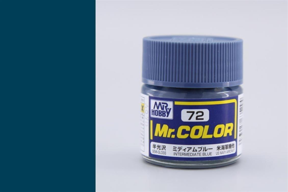Mr.Hobby C-072 10 ml. Intermediate Blue, Mr.Color Serisi Model Boyası