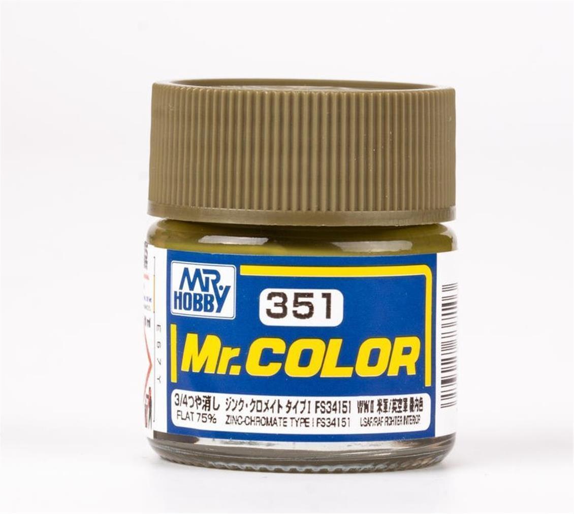 Mr.Hobby C-351 10 ml. ZincChromate Type FS34151, Mr.Color Serisi Model Boyası