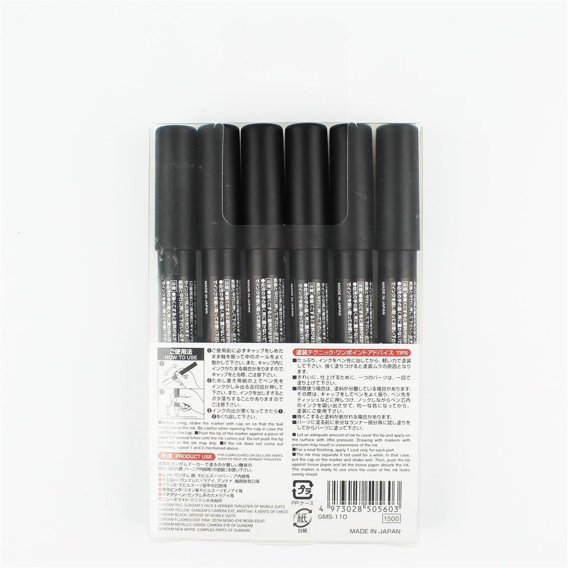 Mr.Hobby AMS-110 Gundam Marker Fine Edge Set.1, 6 Adet