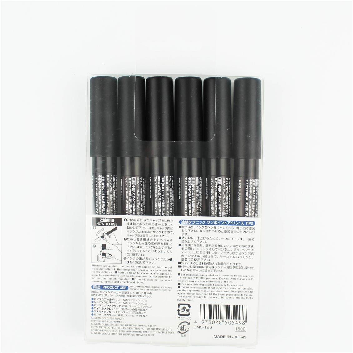 Mr.Hobby AMS-126 Gundam Marker Fine Edge Set.2, 6 Adet
