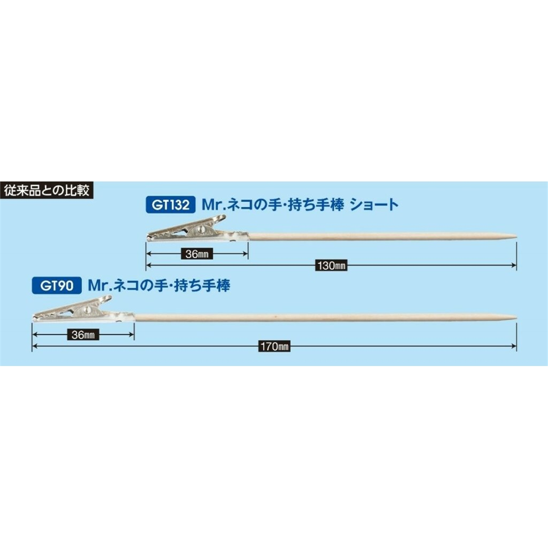 Mr.Hobby GT-132 36 Adet Metal Klips, 13 cm. Ahşap Saplı