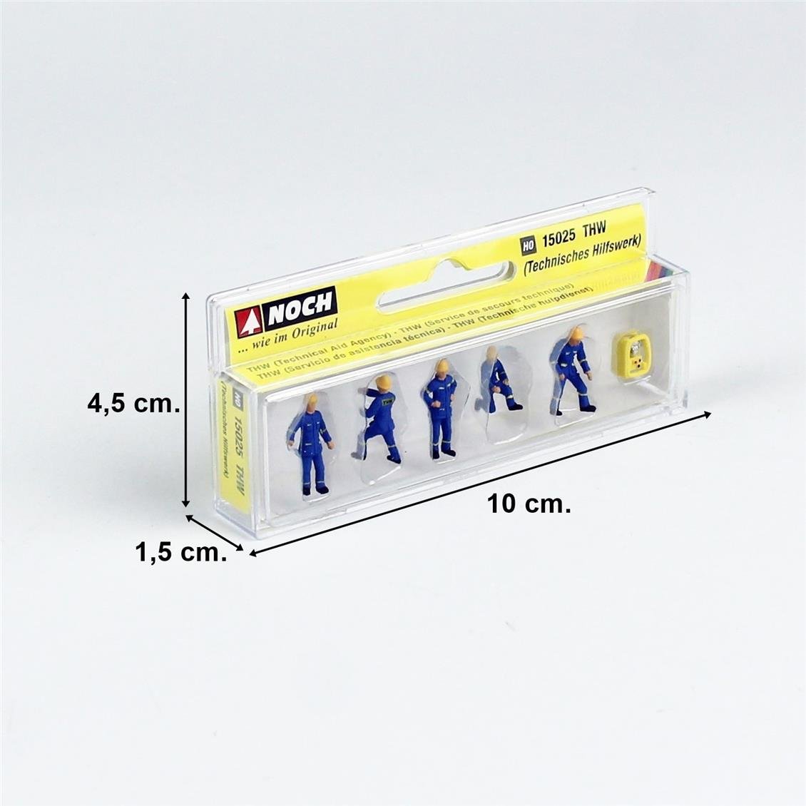 Noch 15025 1/87 Ölçek THW Teknik Yardım Ekibi Figürleri, 6 Adet