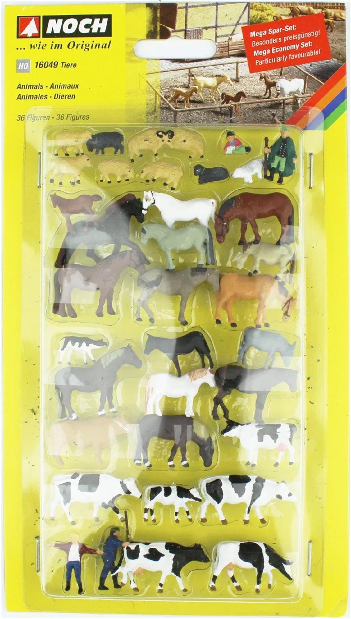 Noch 16049 1/87 Çiftlik Hayvanları ve Çobanları Figür Seti - 36 Adet