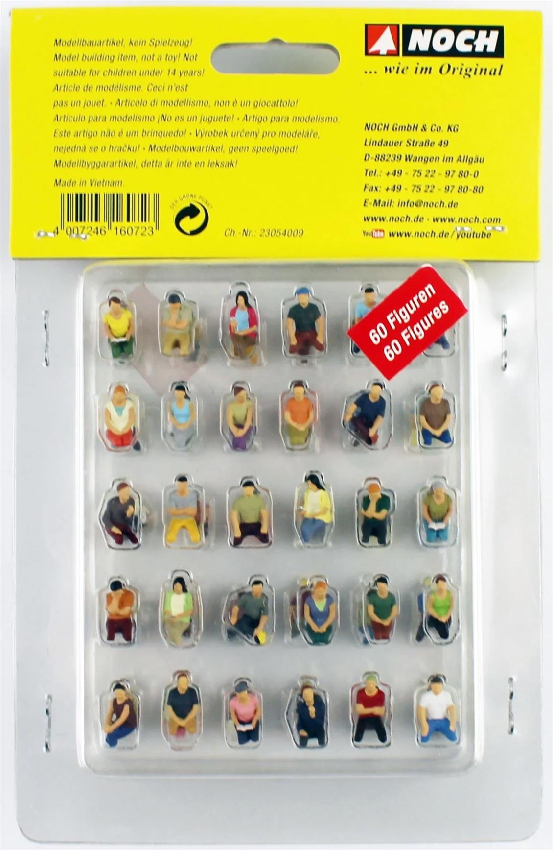 Noch 16072 1/87 Oturan Yolcu Figür Seti - 60 Adet