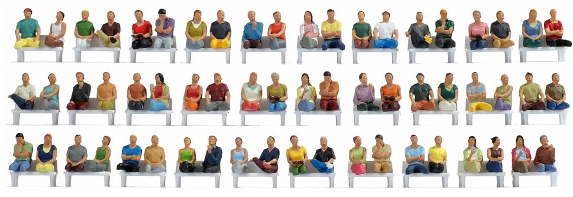 Noch 16072 1/87 Oturan Yolcu Figür Seti - 60 Adet