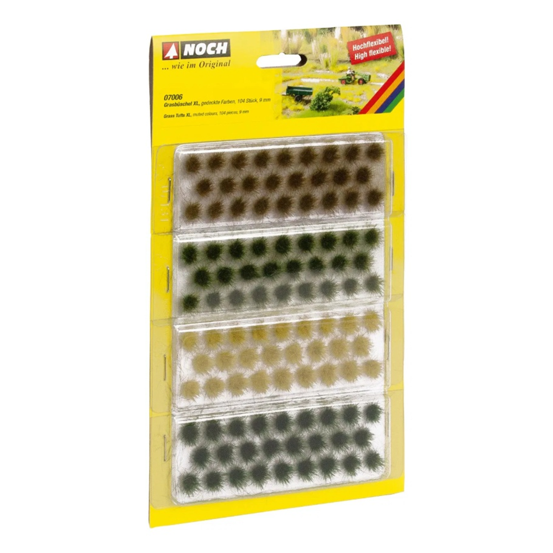 Noch 7006 XL Çimen Kümeleri, Donuk Renkli, 9 mm, 104 Adet