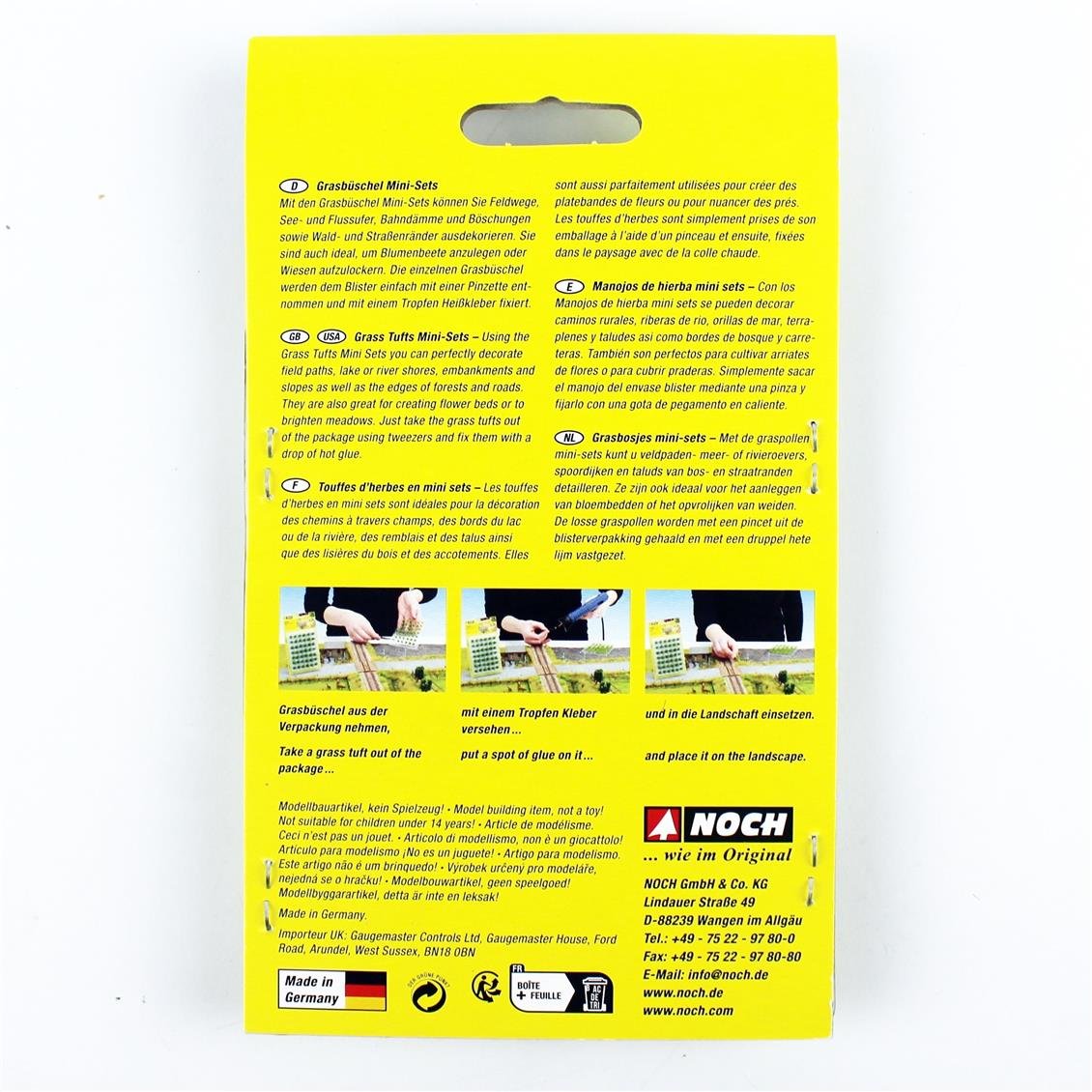 Noch 7043 Çim Öbekleri, Sarı Flok Çiçekler, Mini Set XL, 42 adet, 9 mm Diorama Malzemesi