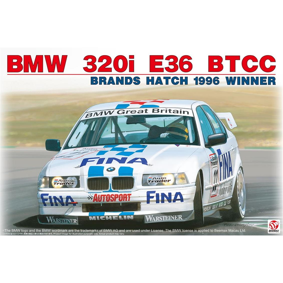 Nunu BX24045 1/24 Ölçek, Bmw 320i E36 BTCC (Brands Hatch 1996 Winner), Otomobil Plastik Model Kiti