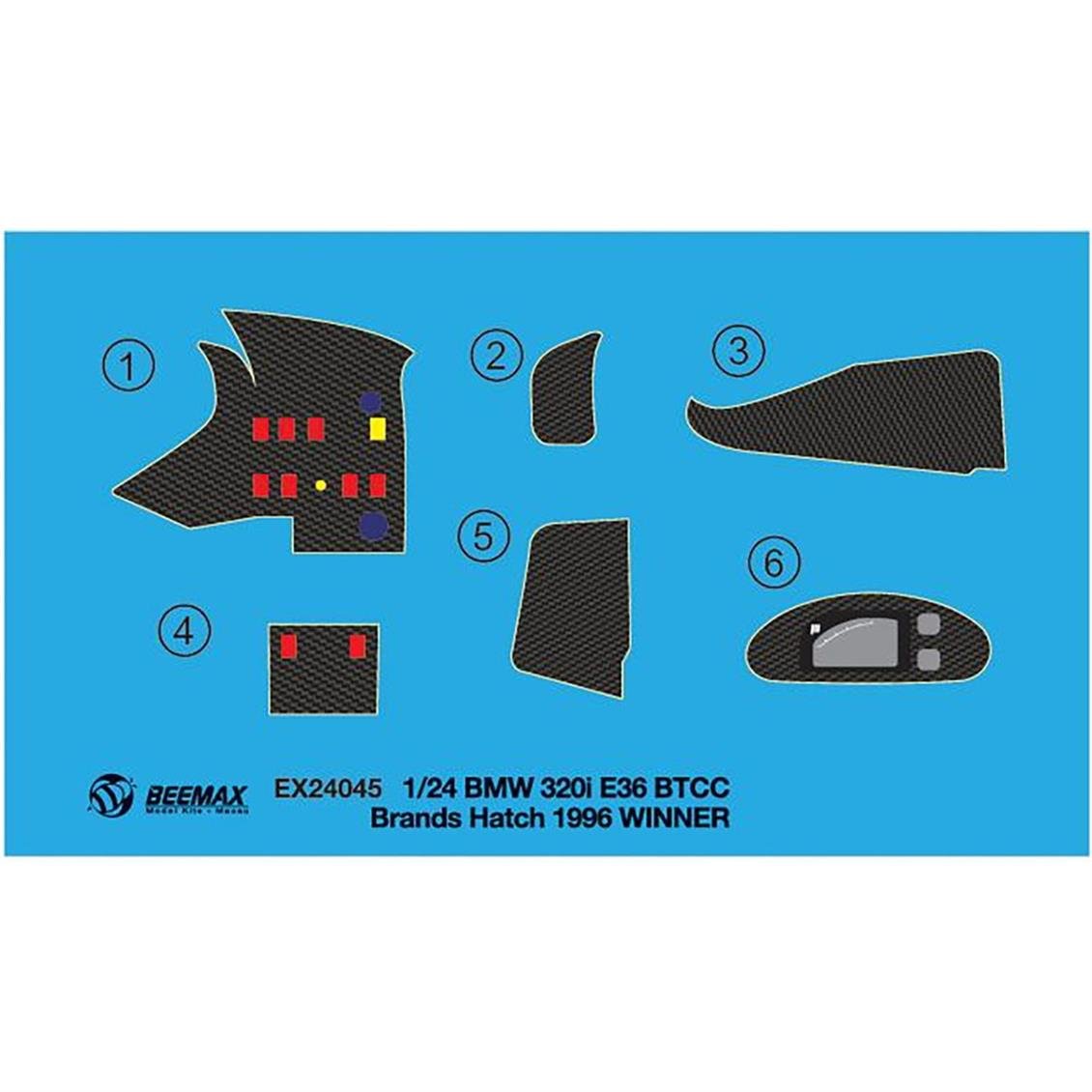 Nunu EX24045 1/24 Ölçek, Detay Seti (for Bmw 320i E36 BTCC Brands Hatch 1996 Winner), Detay Kiti