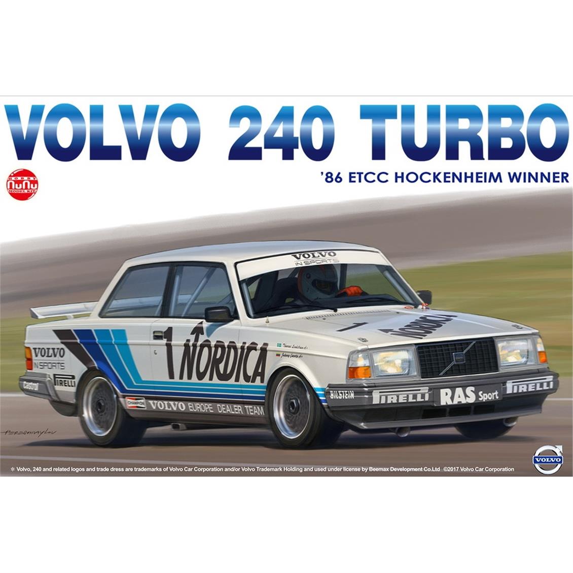 Nunu PN24013 1/24 Ölçek, Volvo 240 Turbo (1986 ETCC Hockenheim Winner), Otomobil Plastik Model Kiti