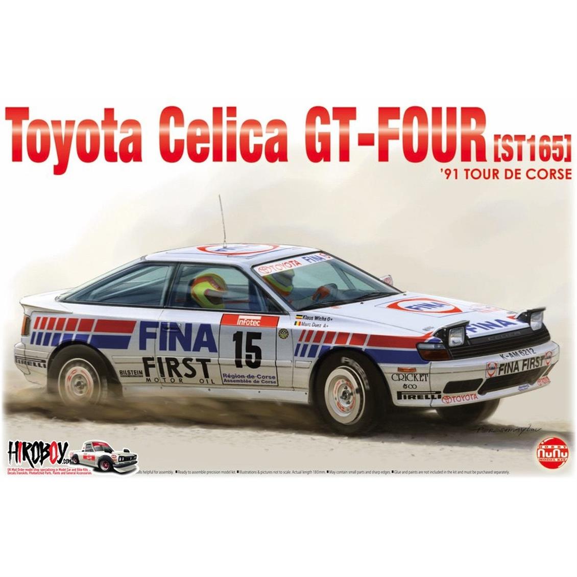 Nunu PN24015 1/24 Ölçek, Toyota Celica GT-Four ST165 (1991 Tour De Corse), Otomobil Plastik Model Kiti