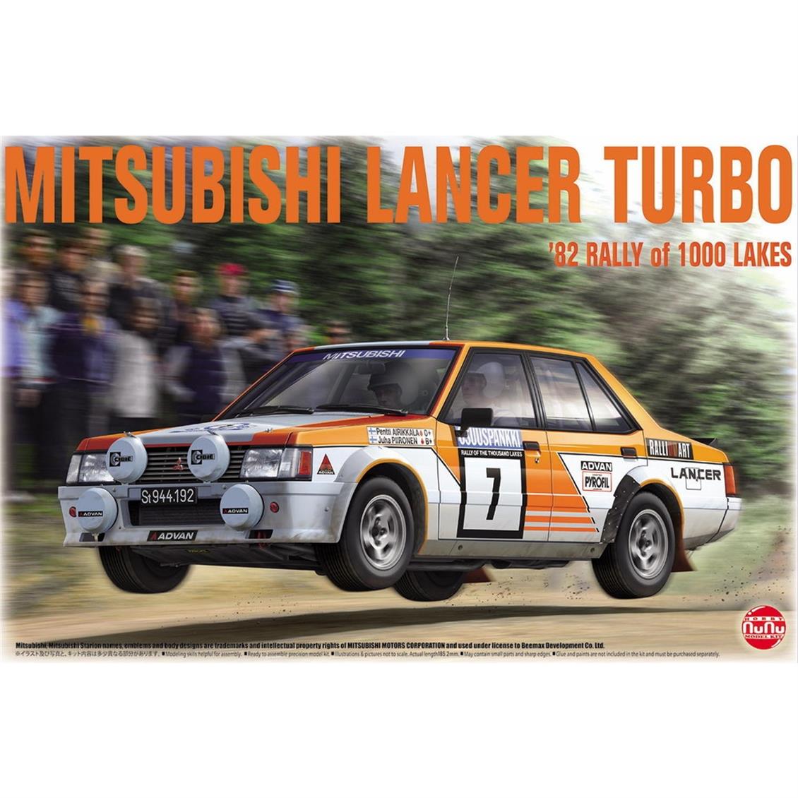 Nunu PN24018 1/24 Ölçek, Mitsubishi Lancer Turbo (1982 Rally of 1000 Lakes), Otomobil Plastik Model Kiti